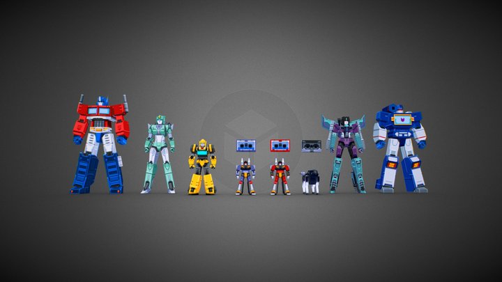 Soundwave + Cassettes 3D Model