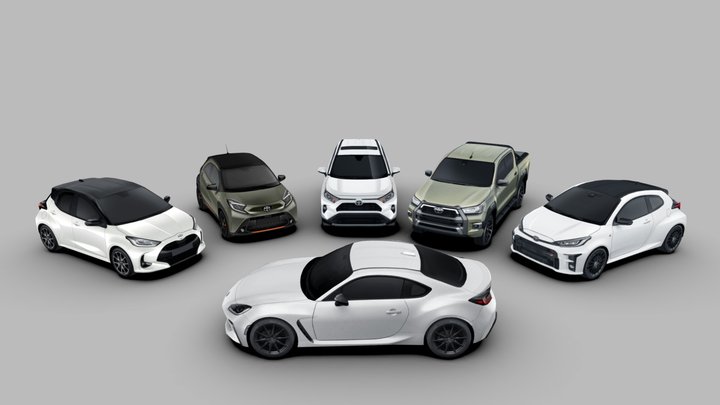 6 Toyota cars Pack 3D Model