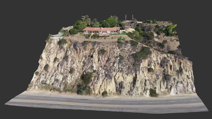 Cliff house with erosion - PCH Malibu 3D Model