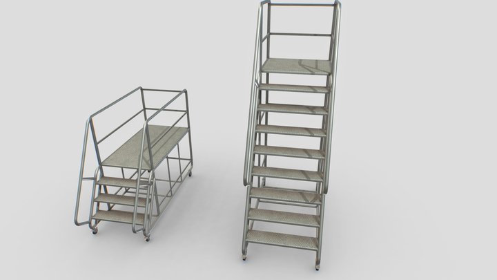 Industrial Warehouse Stair 3D Model