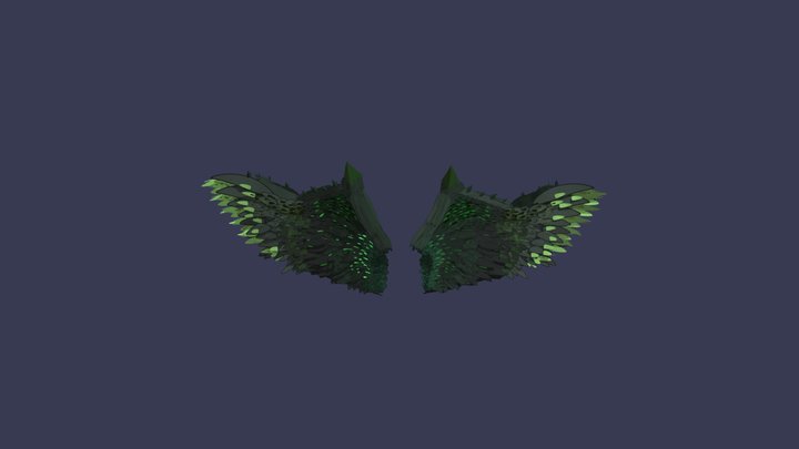 Dark green wings 3D Model