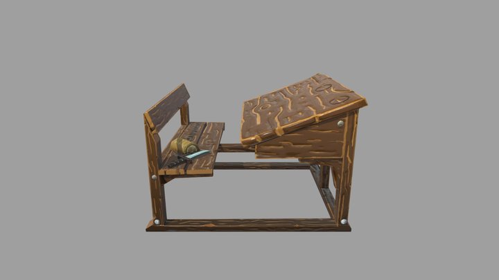 Low Poly desk 3D Model