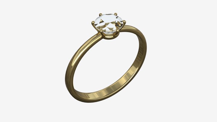 Gold Diamond Ring Jewelry 07 3D Model