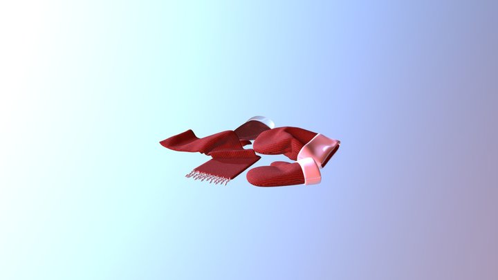 Winter Accessories Red 3D Model