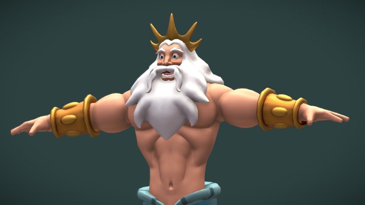 King Triton - the little mermaid 3D Model