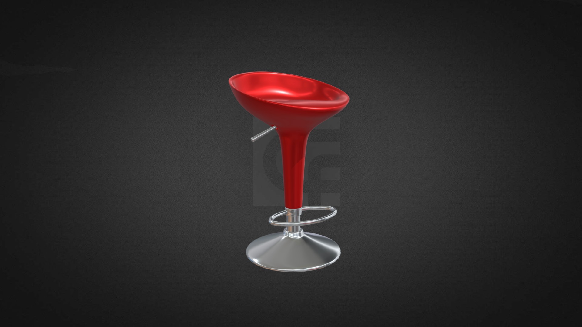 3D model Saturn Stool Hire - This is a 3D model of the Saturn Stool Hire. The 3D model is about a red and white glass.