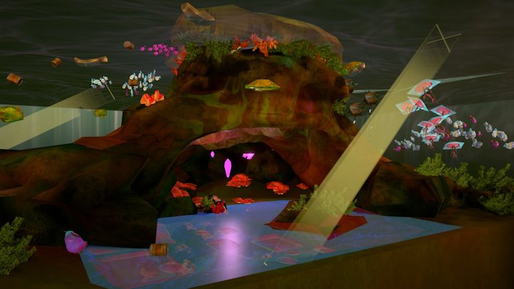 Under water cave 3D Model
