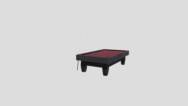 PoolTableWithCue 3D Model