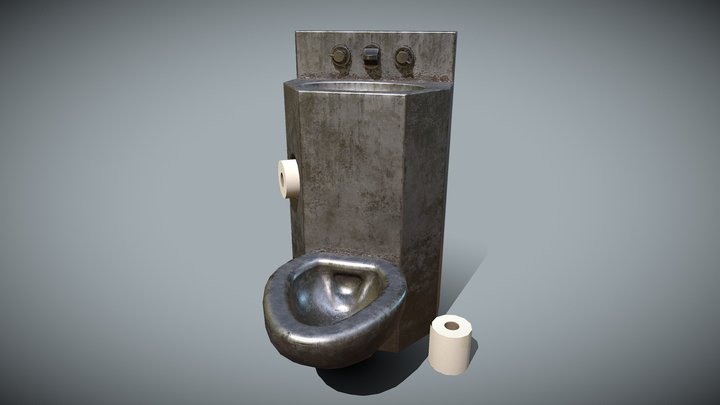 Prison Toilet Sink for Jail Cell Asset Pack 3D Model