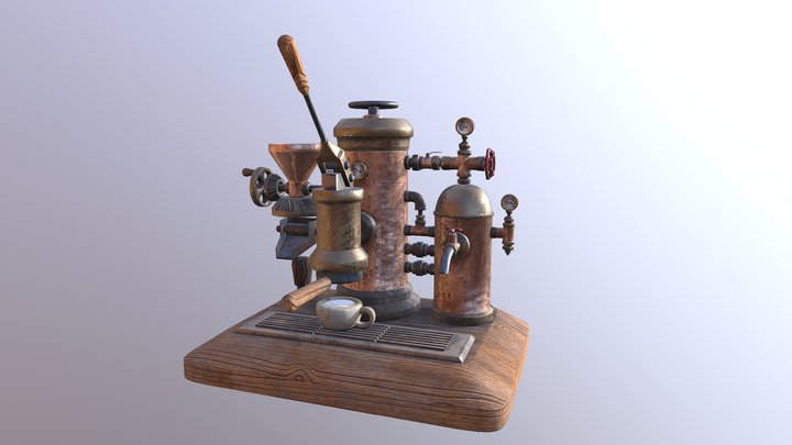 Steampunk Coffee Machine 3D Model