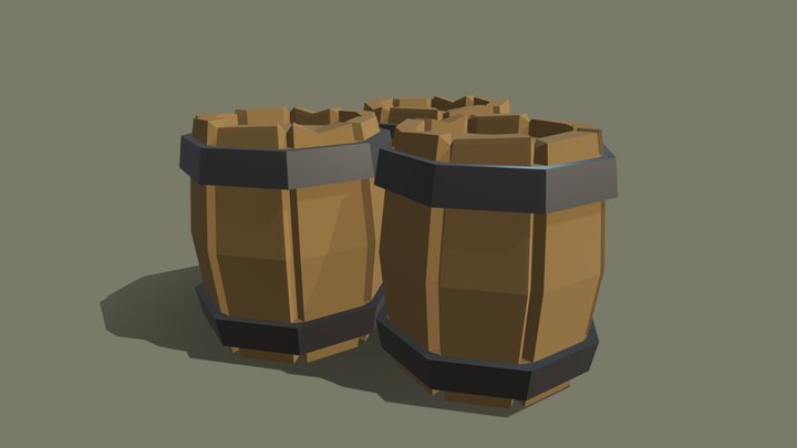 Low-poly Barrels