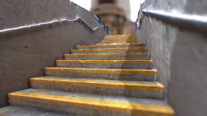 Train Station Stairs Photogrammetry 3D Model