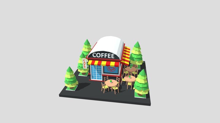 cartoon cafe 01 3D Model