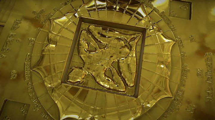 Golden Vasati Pyramide (High Poly!) 3D Model