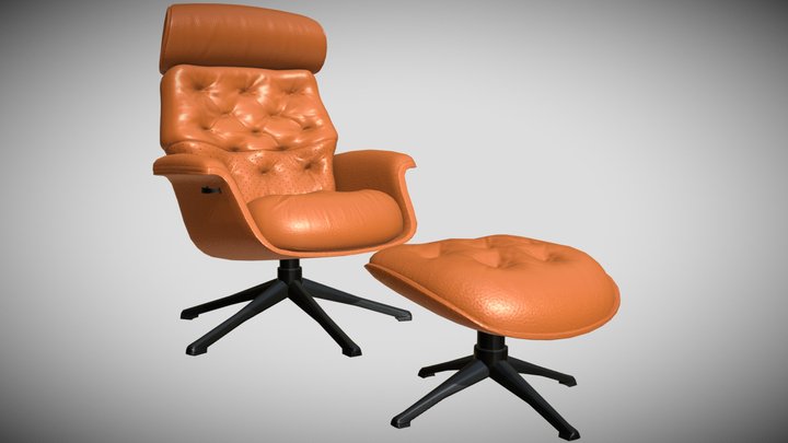 Chair With Footrest 3D Model