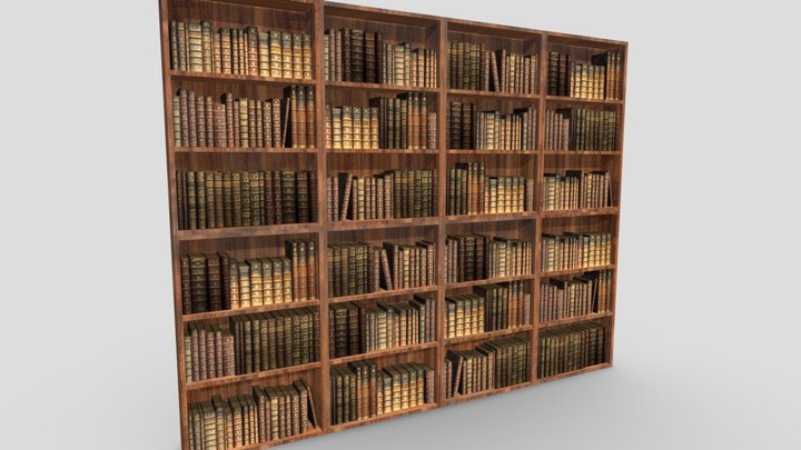 Bookshelf Bookcase Library 3D Model