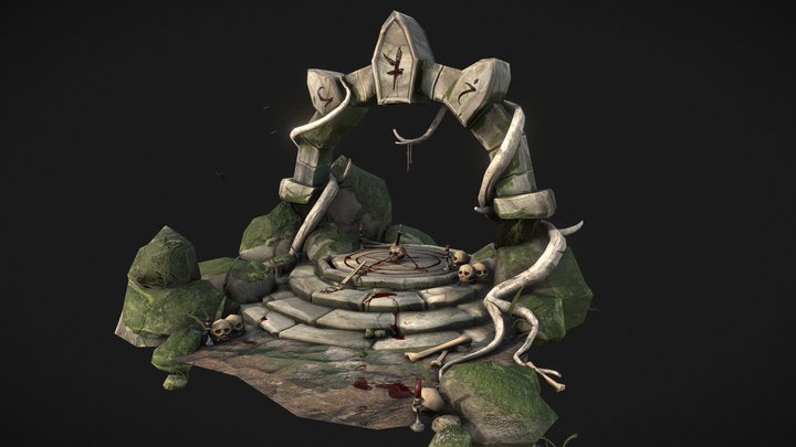 Stylized Forgotten Ritual Site 3D Model