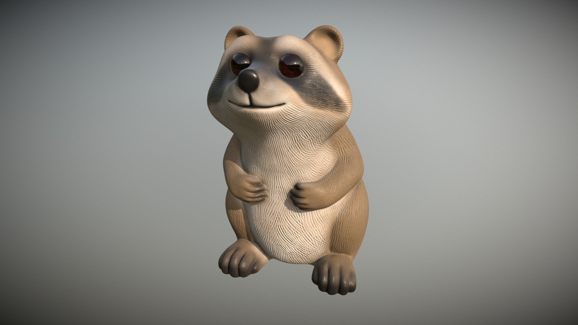 Raccoon Statue Highpoly Free download
