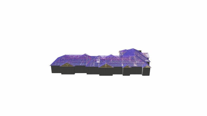 6397C - Care Home Roof Truss Layout Plan 3D Model
