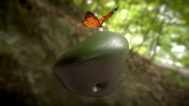 butterfly on sculpture 3D Model