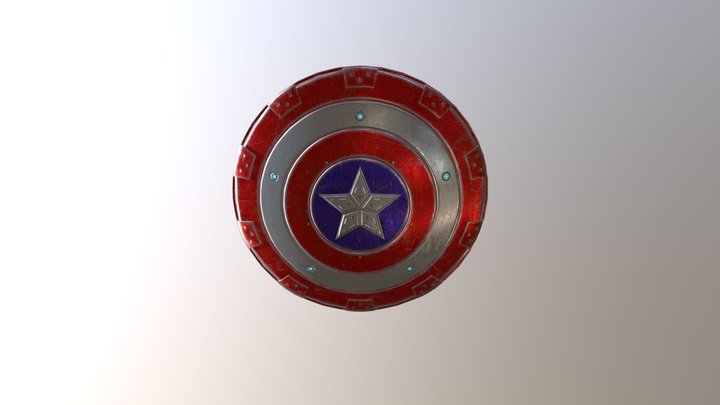 Cap America's Shield 3D Model