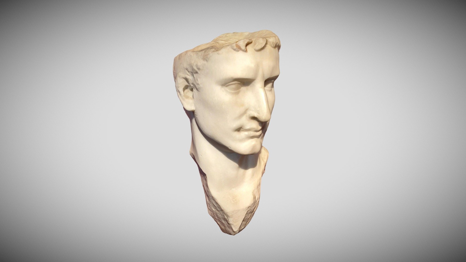 Portrait Bust of Augustus, Marble Sculpture