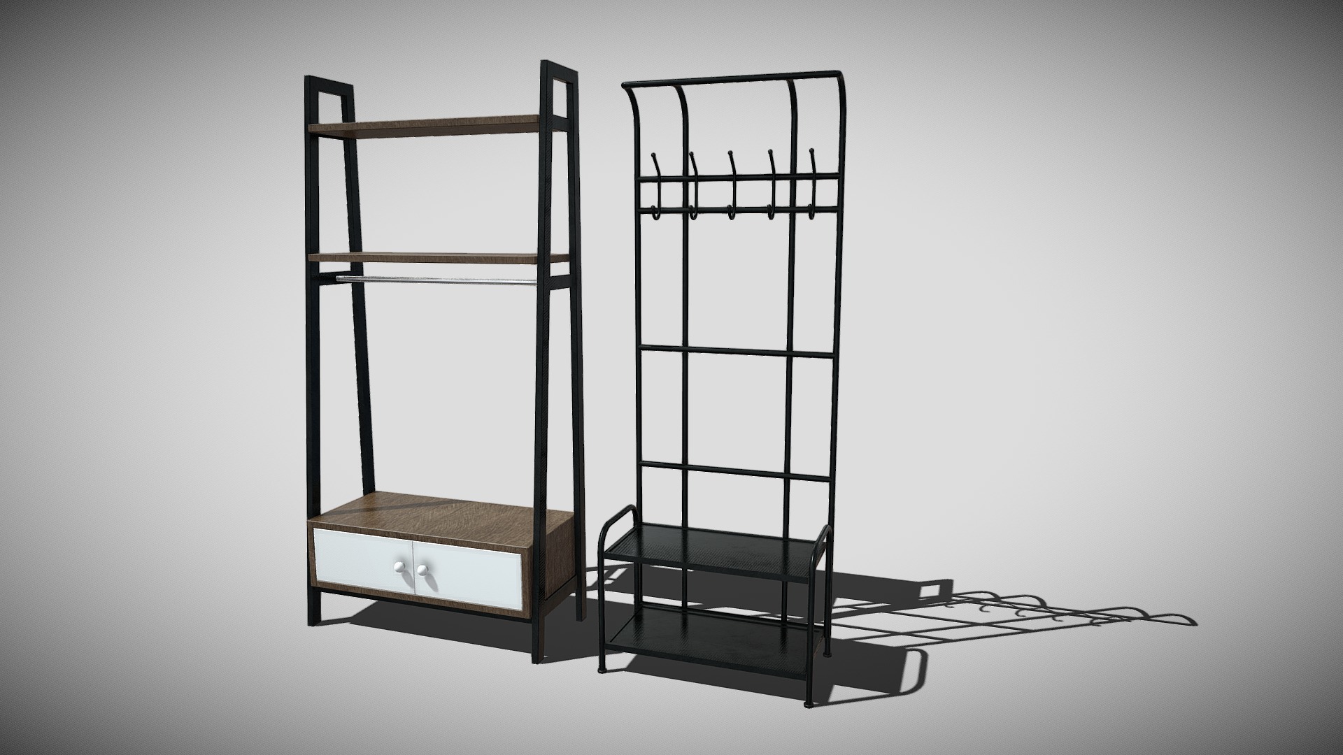 3D model Hall Furniture - This is a 3D model of the Hall Furniture. The 3D model is about a wooden model of a house.