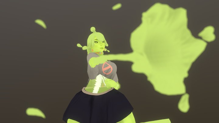 Slimey Girl - Textured 3D Model