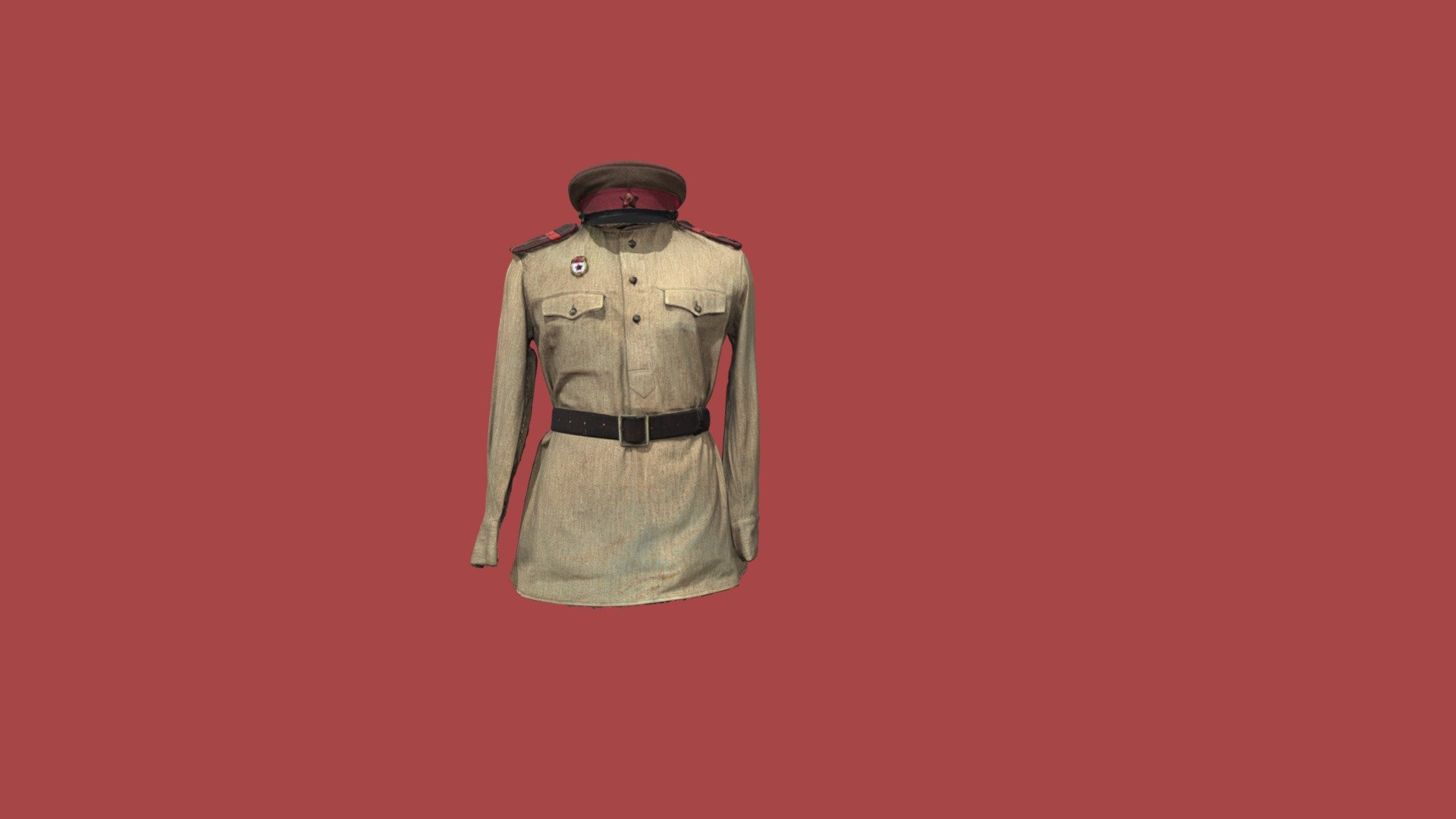 Фуражка, гимнастерка летняя полевая РККА - 3D model by Cossack_Heritage ...