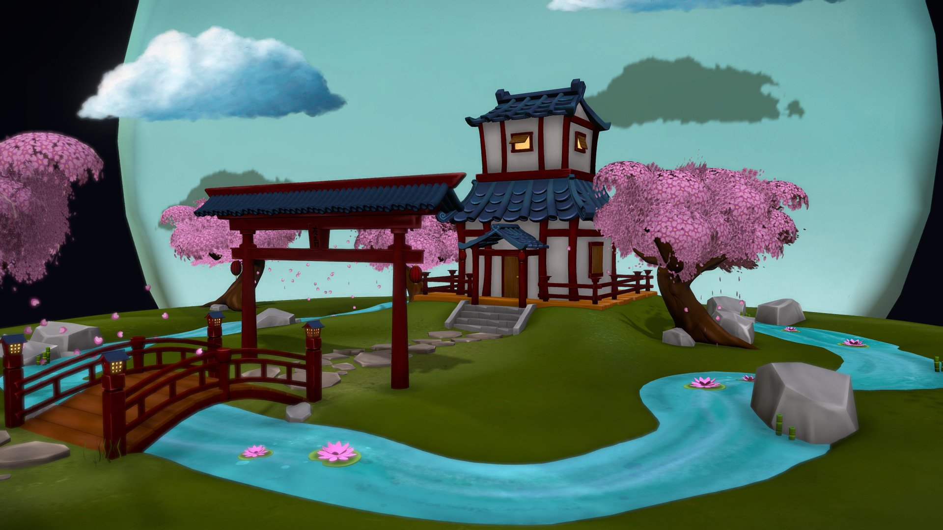 Japanese environment - 3D model by irenevicente (@irenevicente) [5a7e4e9]