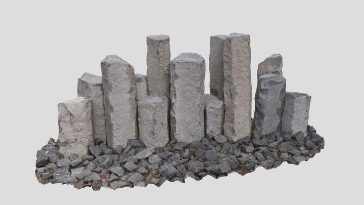 Vertical rocks 3D Model