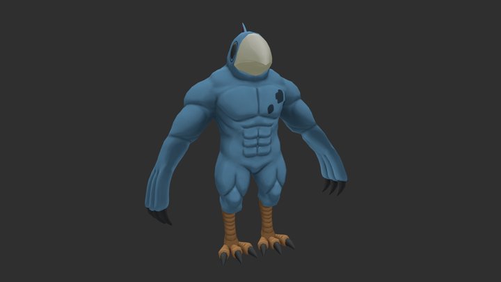 Buffed Blue Demon 3D Model