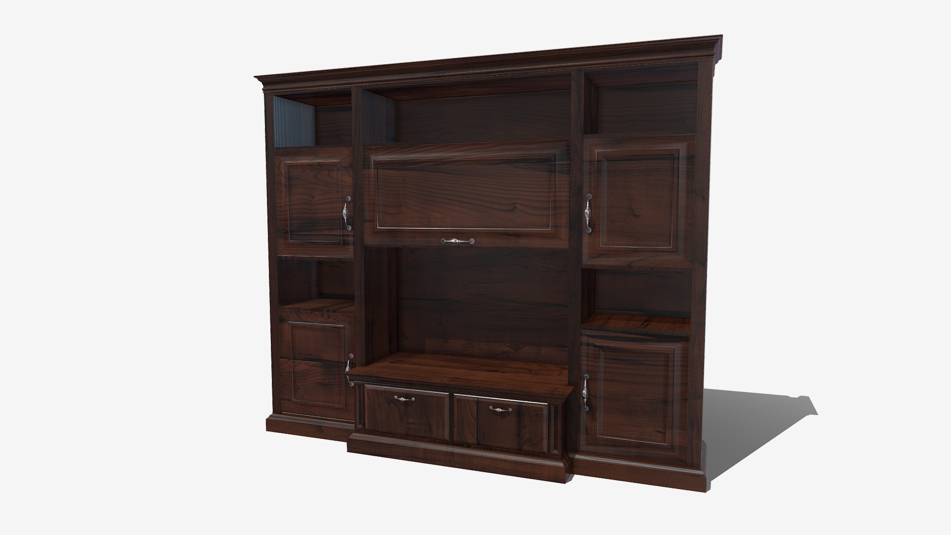 3D model Floor Cabinet - This is a 3D model of the Floor Cabinet. The 3D model is about a wooden cabinet with drawers.