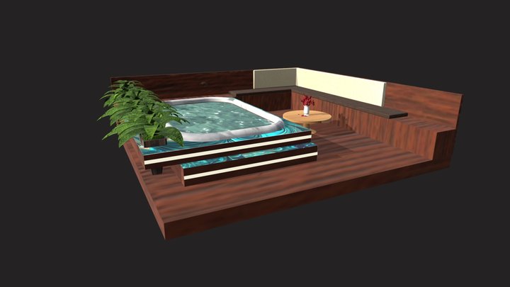 Jacuzzi en terraza 3D Model