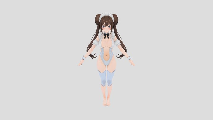 Pokemon Rosa Bunny Maid Swimsuit 3D Model