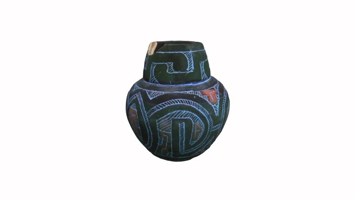 Vaso marajoara pequeno 3D Model