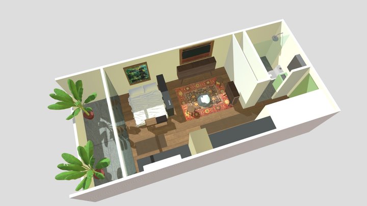 AAC202 A03 Environ Model - Studio Aptmnt ArchViz 3D Model