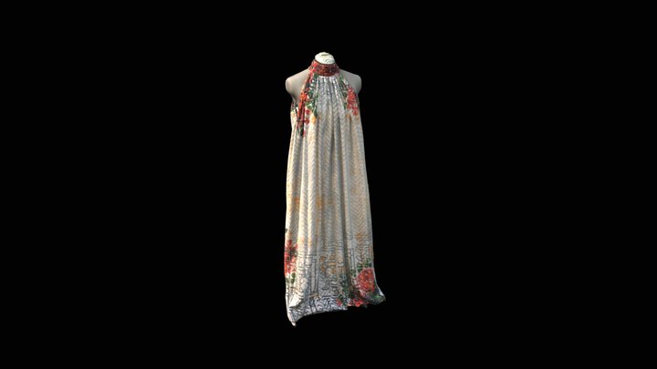 Anthropologie Boho Dress (In-Progress) 3D Model