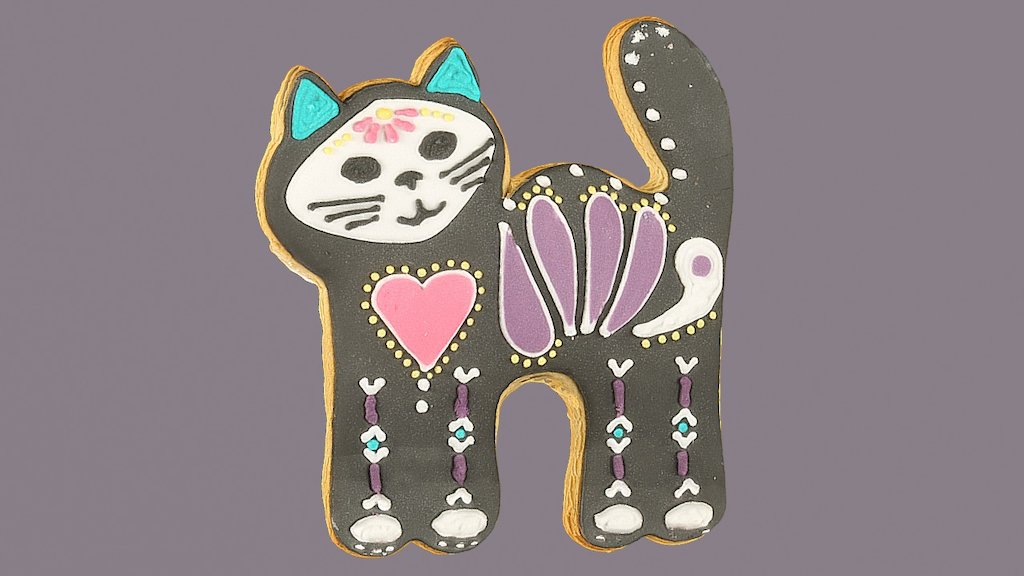Day of the Dead Cat Cookie