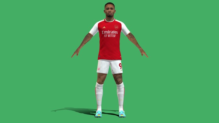 3D Rigged Gabriel Jesus Arsenal 2024 3D Model