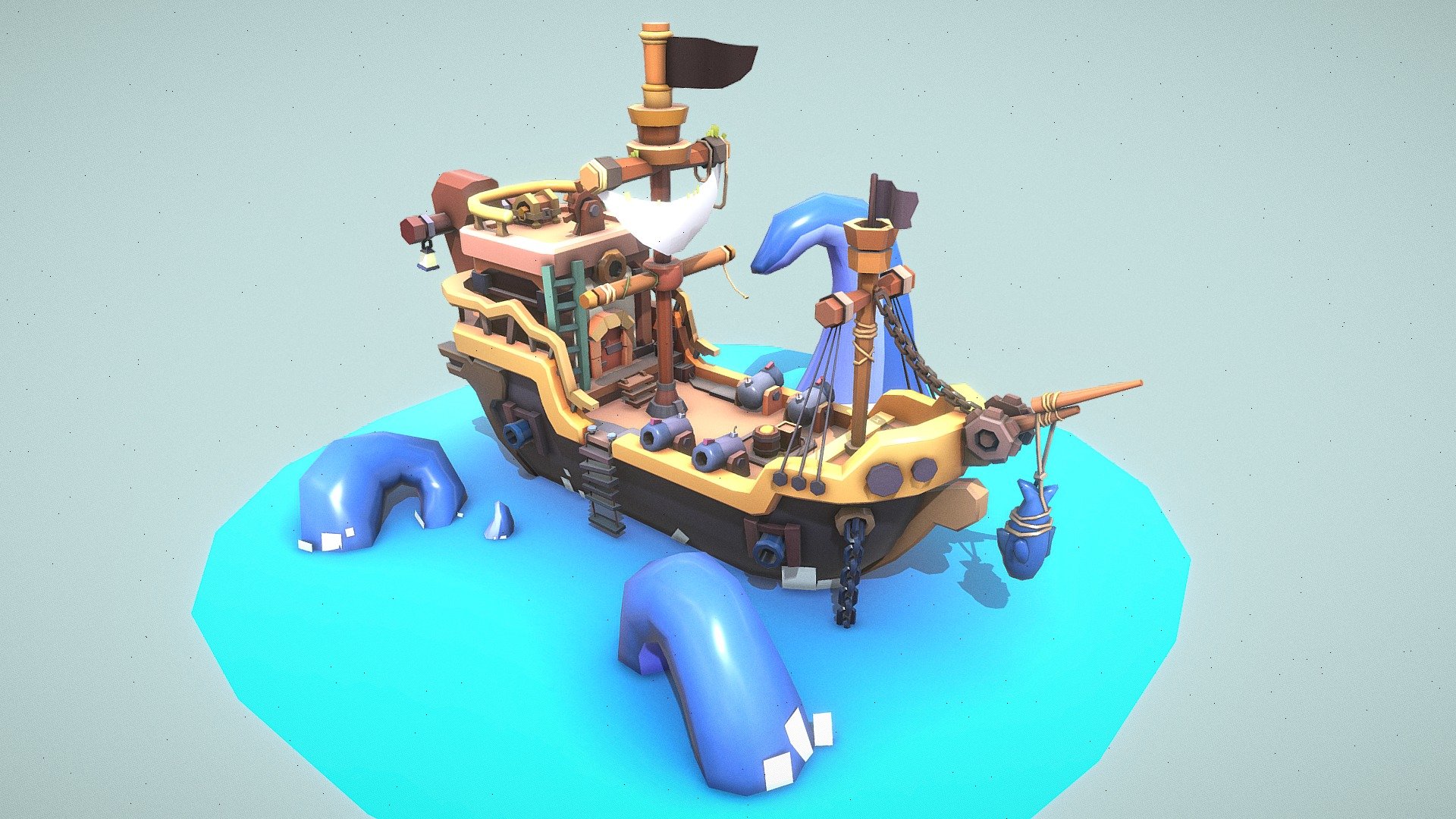 Pirate Ship - 3D model by ender7396 [5a8cdb6] - Sketchfab