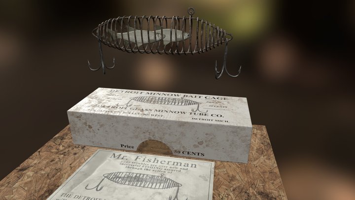 Detroit Minnow Cage - Vintage Fishing Lure 3D Model