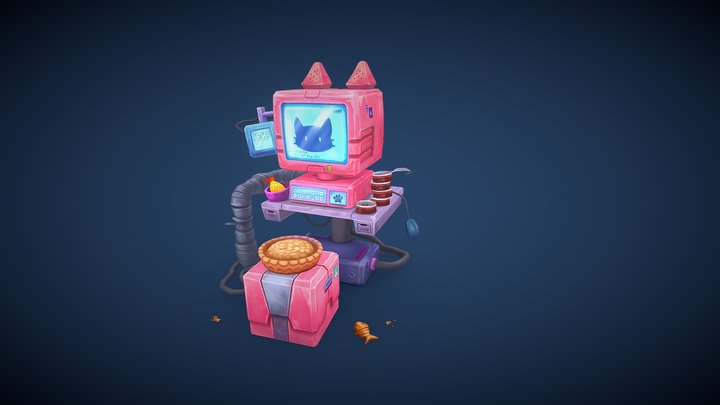 Cat Computer 3D Model