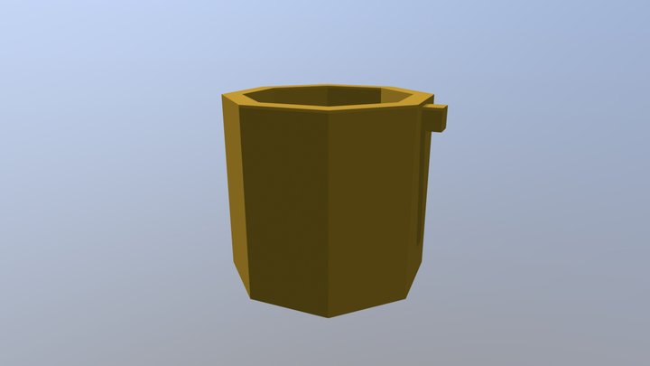 Low-Poly Wooden Bucket 3D Model