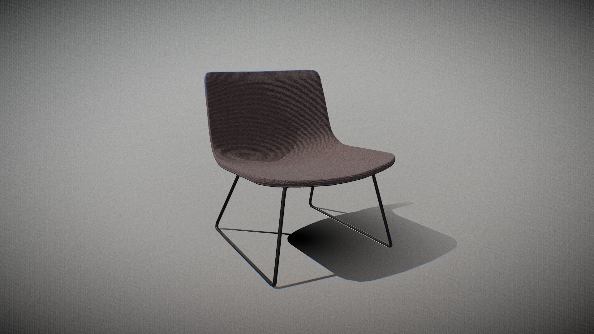 3D model PATO LOUNGE SLEDGE-fabric brown - This is a 3D model of the PATO LOUNGE SLEDGE-fabric brown. The 3D model is about a chair on a white background.