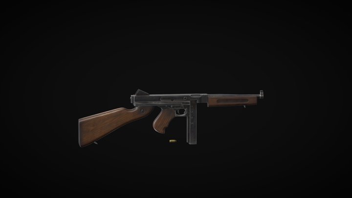 Thompson Submachine Gun 3D Model