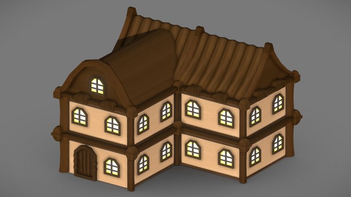 Big Low Poly House 3D Model