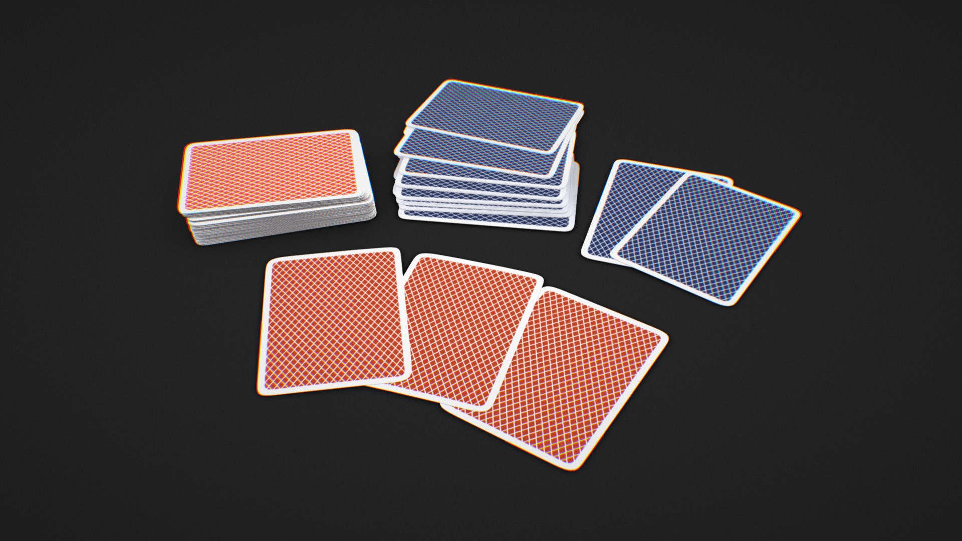 3D model Stacks Of Playing Cards - This is a 3D model of the Stacks Of Playing Cards. The 3D model is about text.