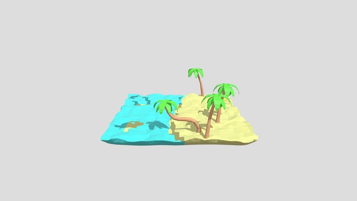 LowPoly Volleyball on the Beach 3D Model