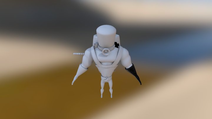 Space ape with helmit 3D Model